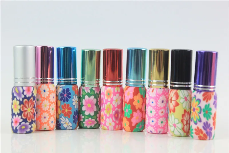 5pcs/30pcs/100pcs/lot Empty 5ml Glass Polymer Clay Bottle Refillable Bottle Spray Scent Colorful Caly Bottle For Wedding Gift