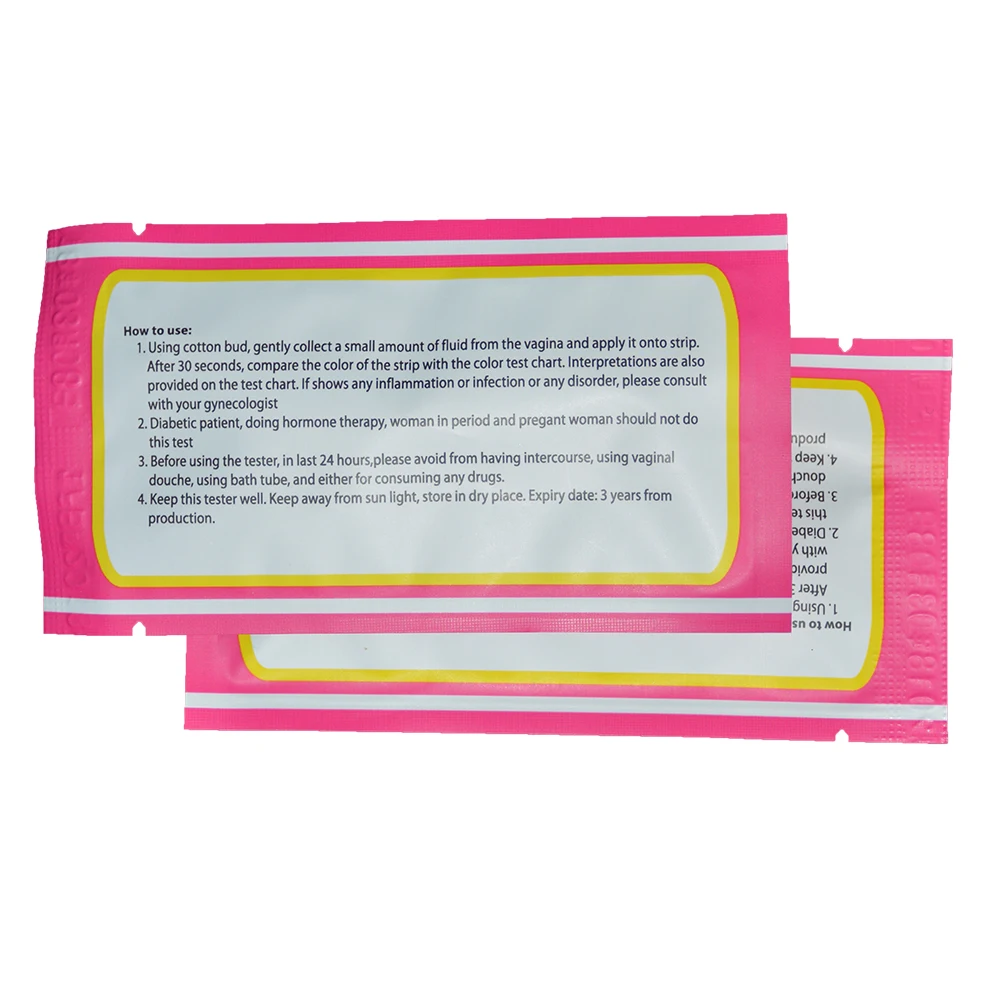 50 Pcs Feminine Hygiene Health Care Female Self Test Card Vaginal Urinary Tract Vaginosis Bacterial Thrush Self-test Strip Kit