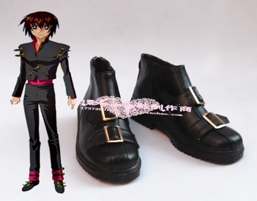 

Mobile Suit Gundam SEED Kira Yamato Balck Halloween Daily Cosplay Boots Shoes H016