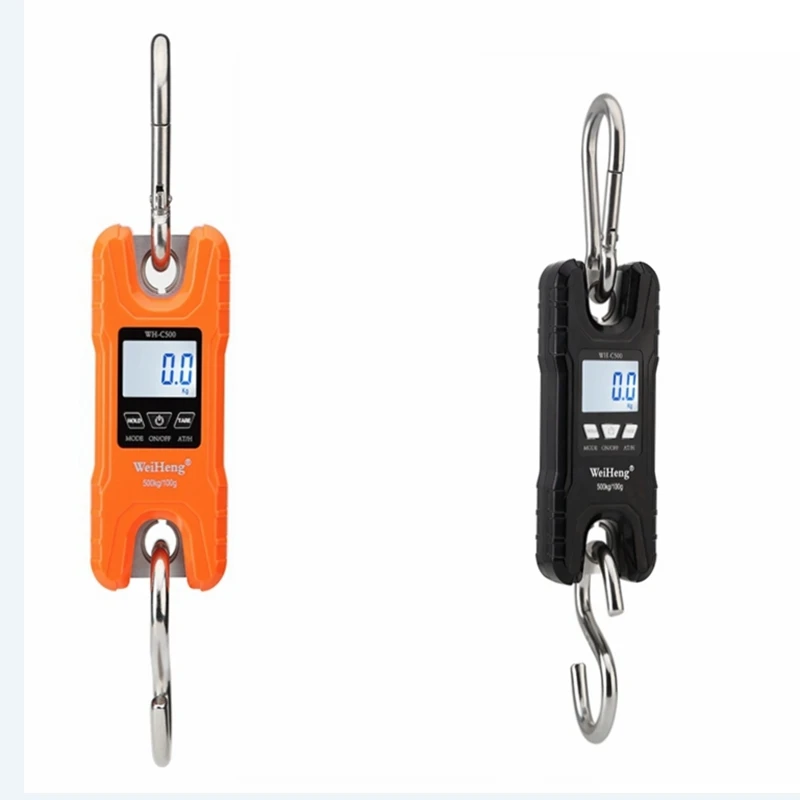 Imagem -03 - Weiheng-mini Balança Digital para Guindaste 500kg 100g Portátil Aço Inoxidável Gancho Suspensão Equilíbrio de Peso Pesado Lcd