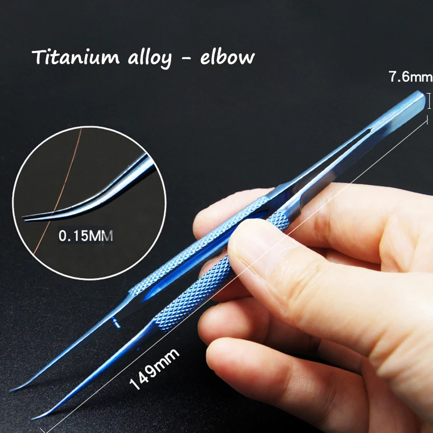 Pinset Lurus atau Siku Pinset Sidik Jari Garis Terbang Aloi Titanium untuk Telepon Kabel Tembaga Jepit Perbaikan Kabel Jumper 0.15MM