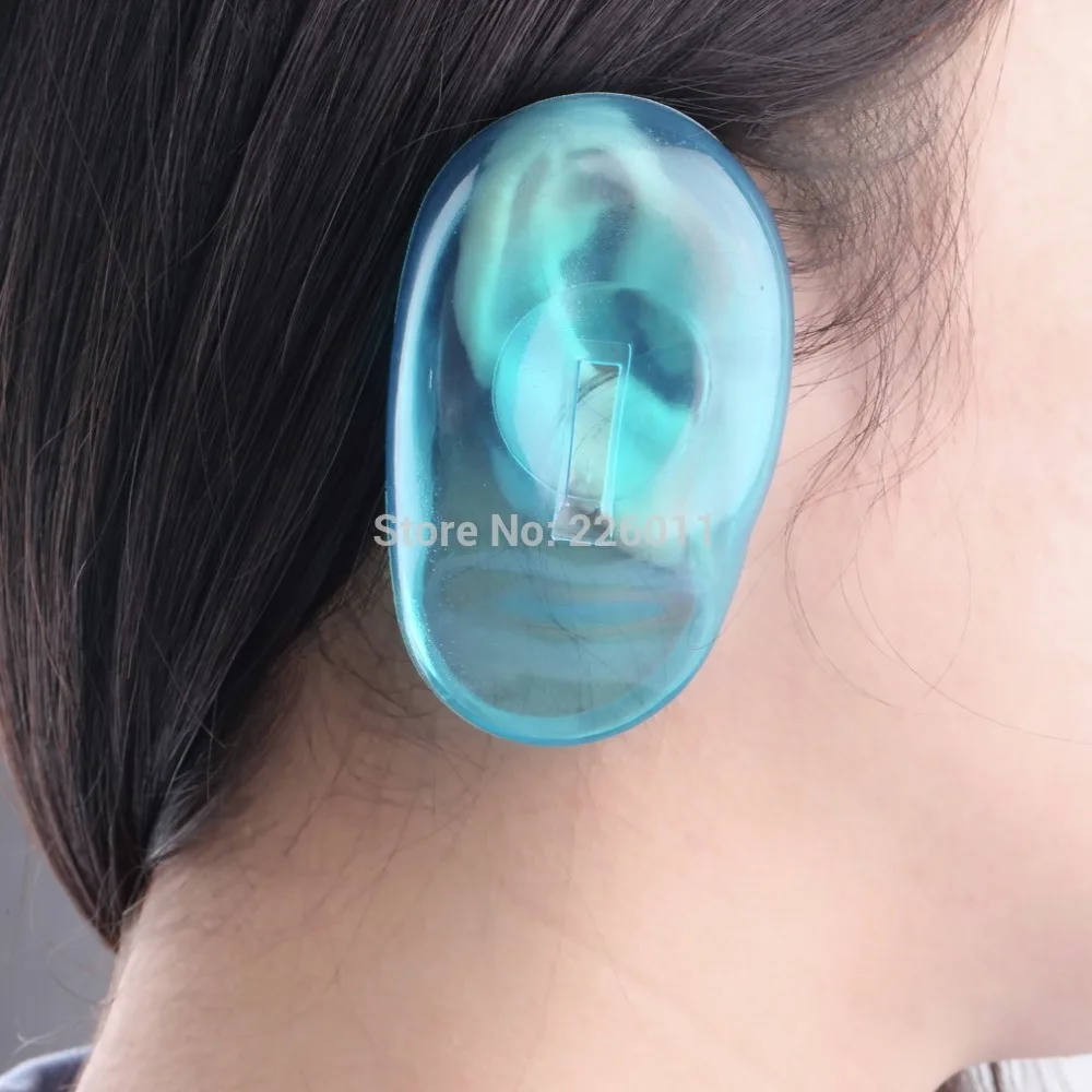 

2PCS Salon Hair Dye Clear Blue Silicone Ear Cover Shield Barber Shop Anti Staining Earmuffs Protect Ears From The Dye