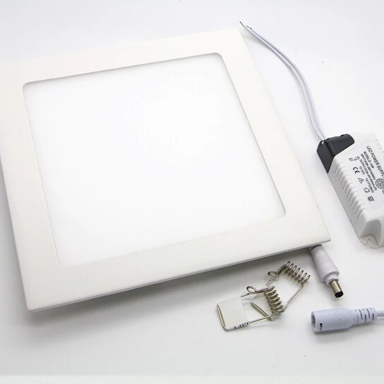 

Ultra thin design 3W/4W/6W/9W/12W/15W/18W LED ceiling recessed grid down light slim square panel lamp Free shipping