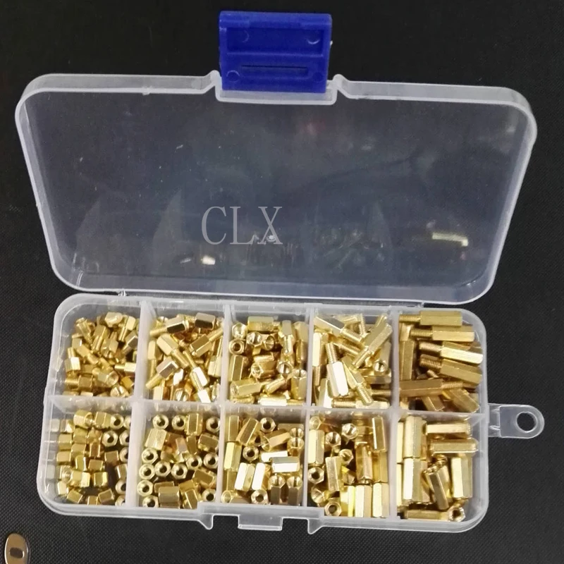 Raspberry Pi 3B Installation Tool 300Pcs M3 Series Hex Brass Spacer/Standoff+Nuts+Screws w/ Storage Case Accessories Kit