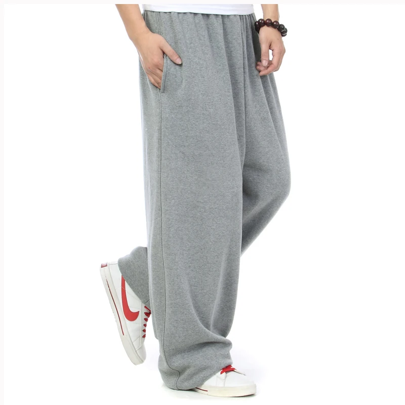 Autunno Inverno Hip Hop Pantaloni Degli Uomini Pantaloni Della Tuta In Pile Caldo Allentati Pantaloni Larghi Pantaloni Harem Pantaloni Streetwear Plus Size Abbigliamento Uomo