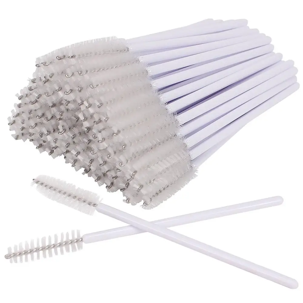 200pcs Disposable Mascara Wand Eyelash Eyebrow Brushes White Applicator Eyelash Extension Make Up Brush Accessories