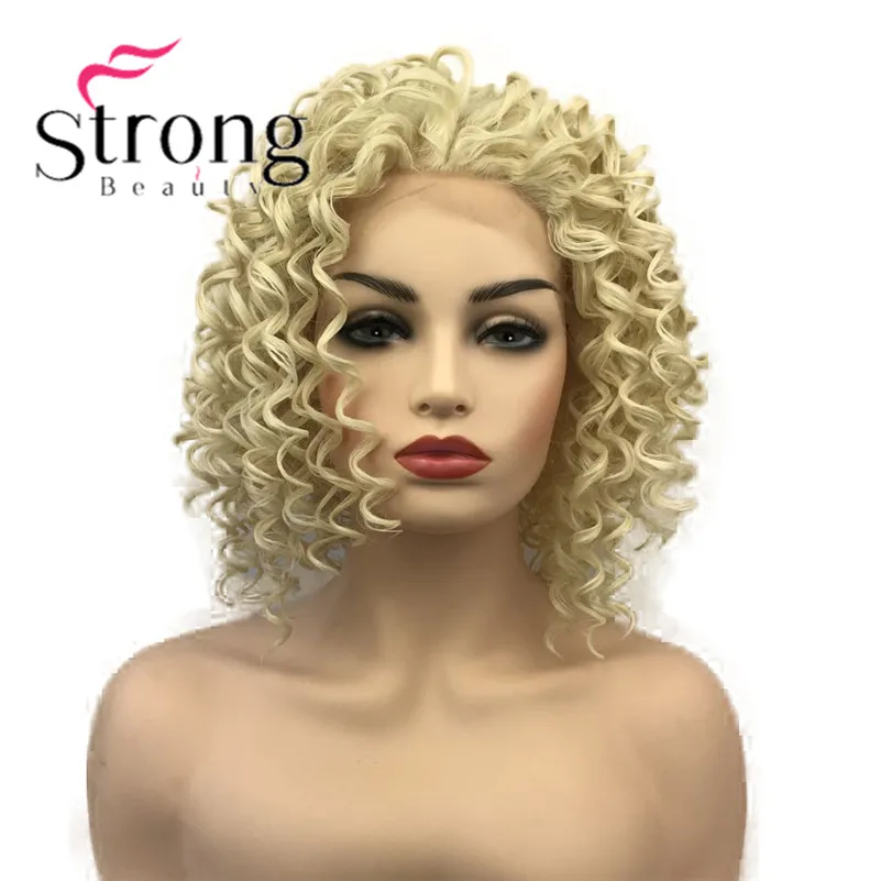 

StrongBeauty Lace Front Blonde Curly Afro High Heat Ok Full Synthetic Lace Wig