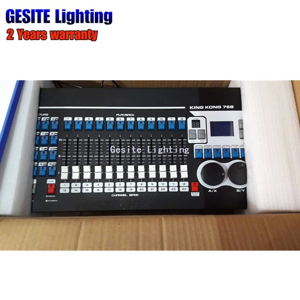 

Kingkong KK768 Professional DMX controller 768 DMX channels Built-in 135 Graphics Stage Lighting 512 Dmx Console Equipment