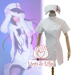 Danganronpa 3 Side: Despair Mikan Tsumiki White Nurse Cosplay Costume + Bandage