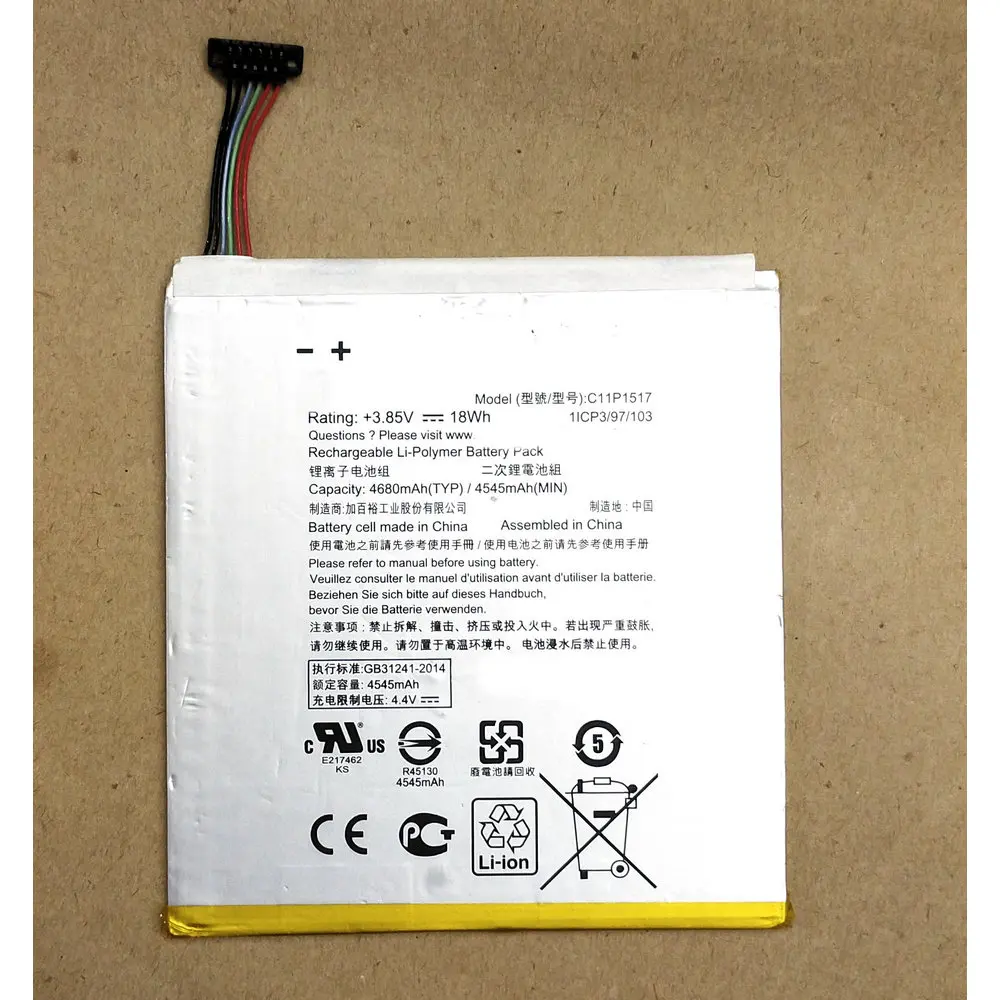 Original 4680mAh C11P1517 Battery For ASUS ZENPAD 10 Z300M Z300CNL 6B P00C