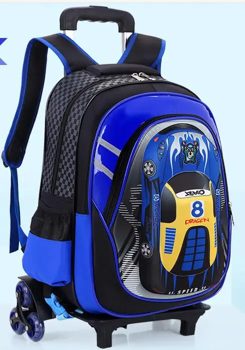 kids School Bags On wheels Trolley School backpacks wheeled backpack kid\'s School Rolling backpack for boy Children Travel bags