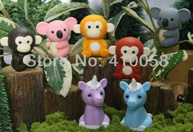 Korean Eraserable Stationery Novelty Gifts for Kids with Fantastic Design Animal Eraser 30 PCS Per Lot