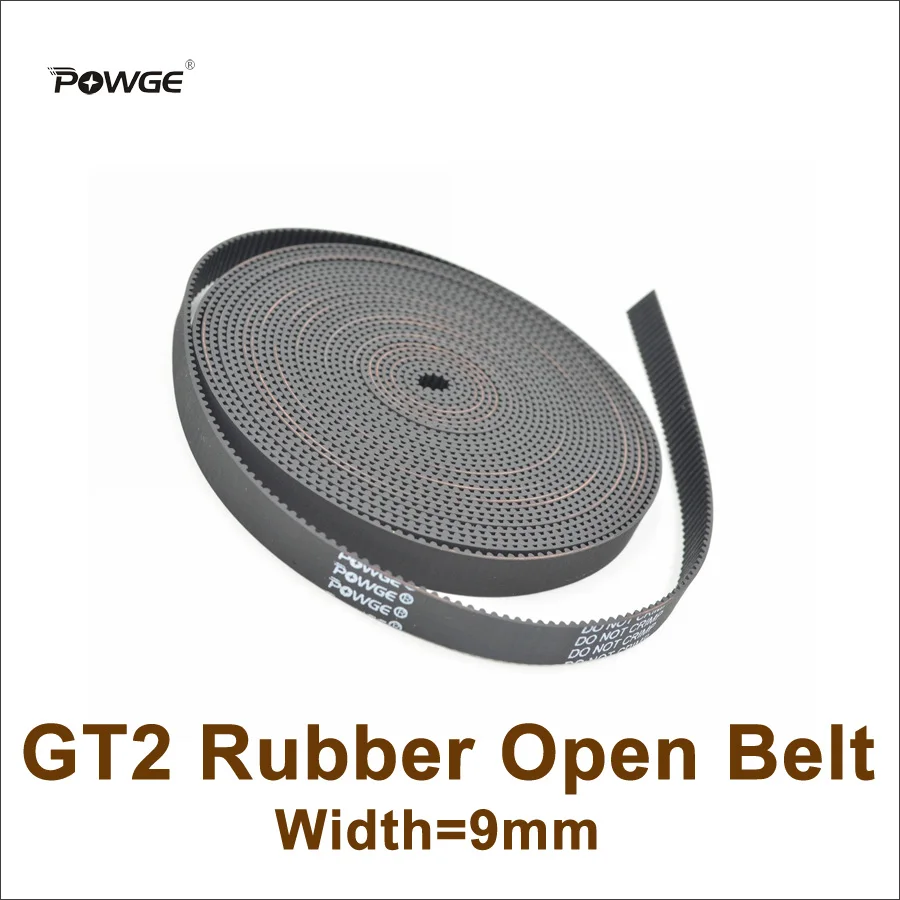 

POWGE GT2 Timing Belt Width=9mm Fit GT2 Pulley GT2-9 Rubber 2GT 9 Open Timing Belt 3D Printer Accessory High Quanlity