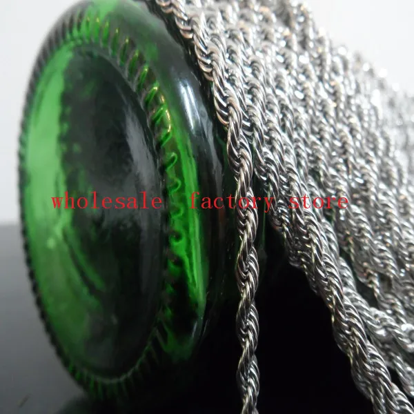 

in bulk on sale 50meter Lot of Stainless steel Huge 4mm Trendy Singapore twisted chain jewelry Finding Marking Chain DIY