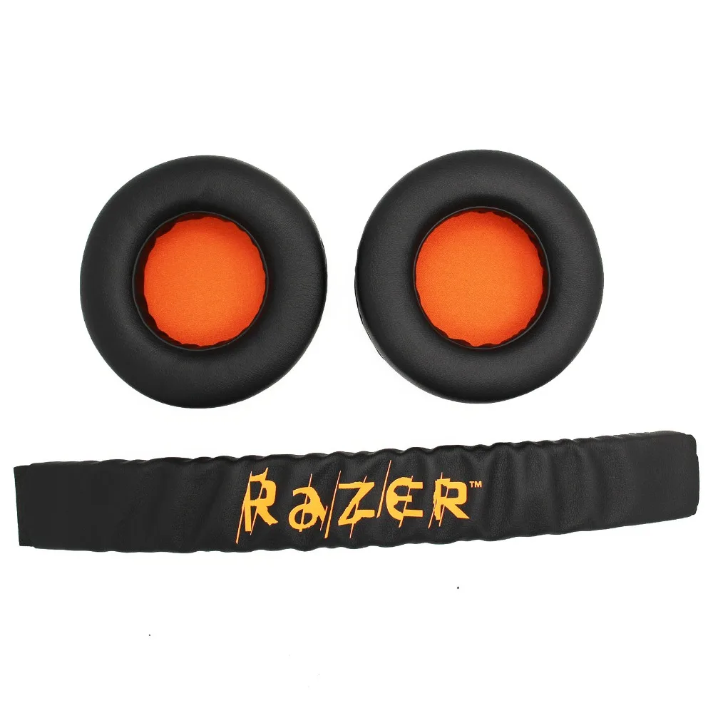 Replacement Ear pads Cushion Earmuffs Earpads with Headband For Razer Kraken Pro 7.1 or Electra Gaming Headphone