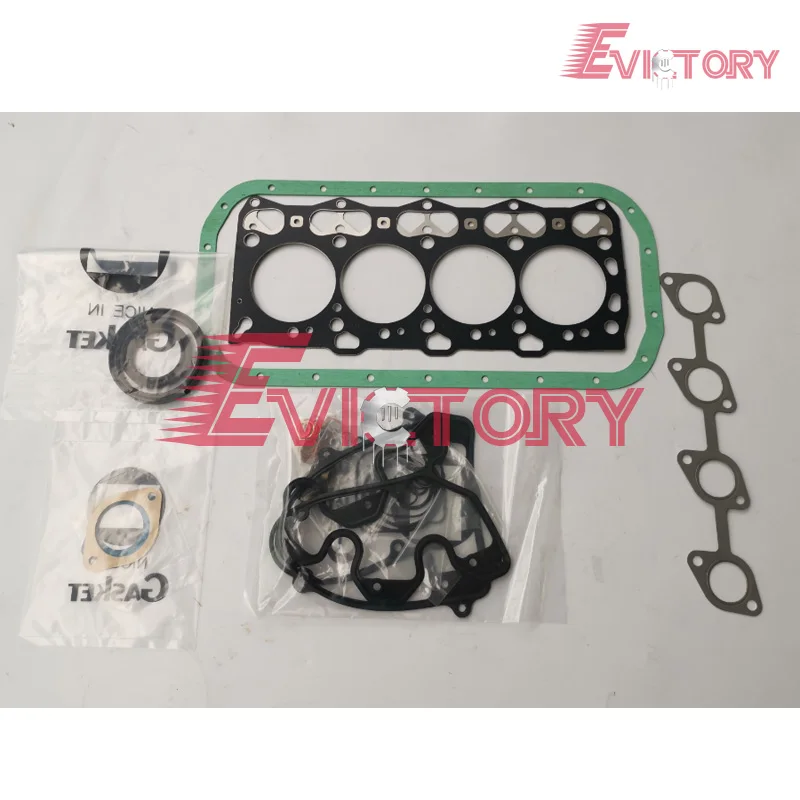 For Hiatch Excavator 4LE2 Piston piston ring full cylinder head gasket kit main crankshaft bearing + con rod bearing