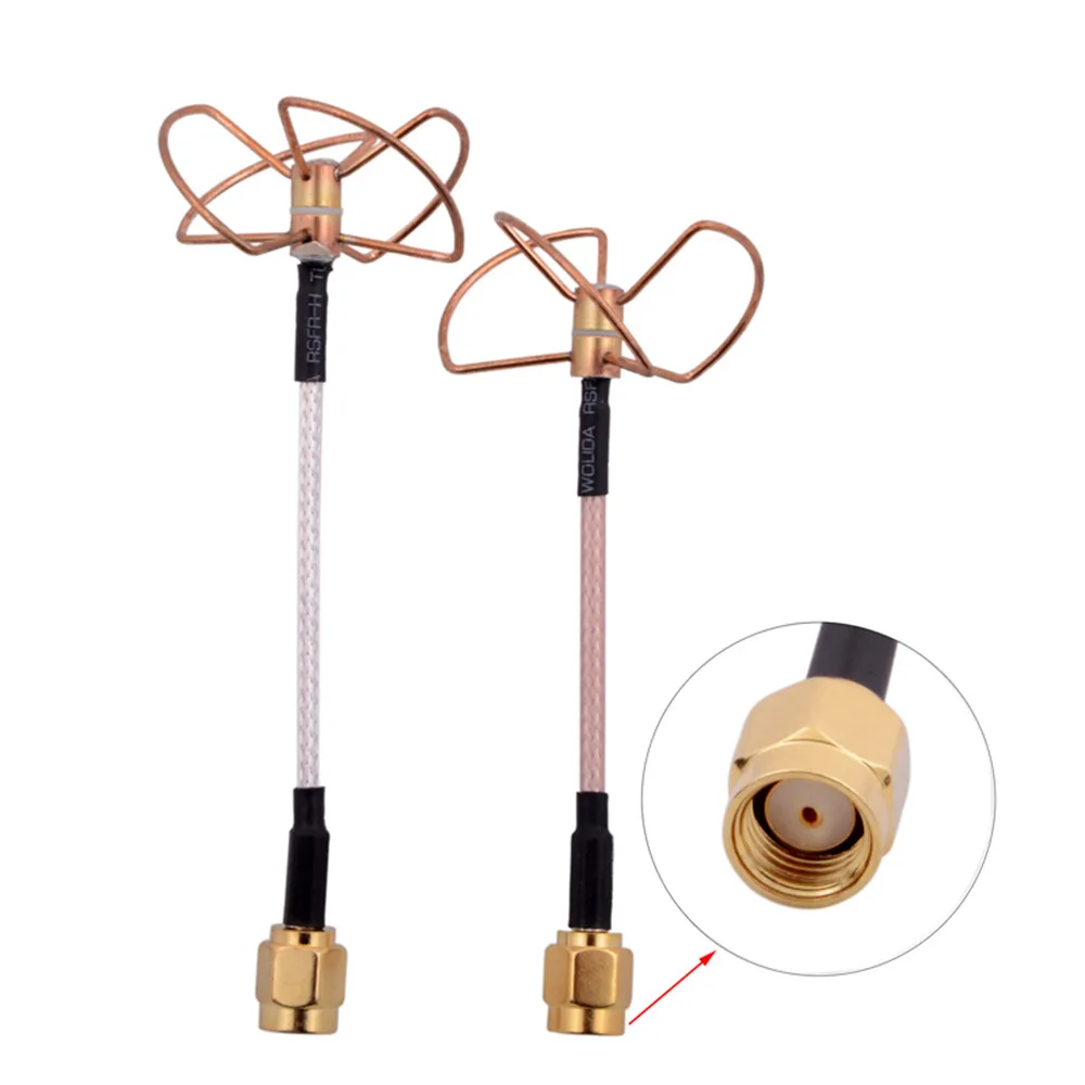 2pcs FPV 5.8G 5.8ghz Clover 3 Blade Transmitting w/4 Blade Receiving Aerial Antenna Straight/Bore Connector for fatshark