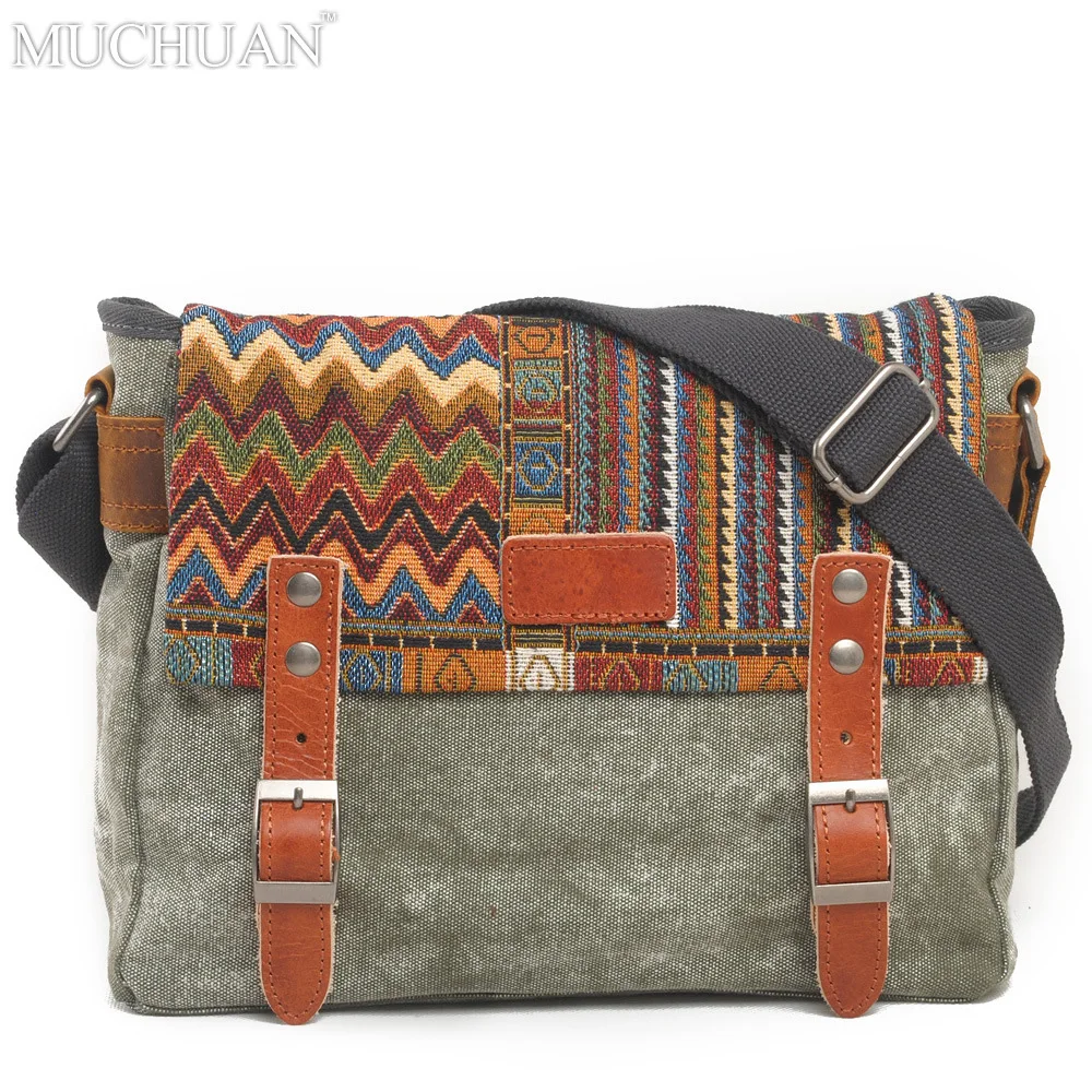 Muchuan  6007# New colorful ethnic style shoulder bag laptop backpack life accessories canvas bag