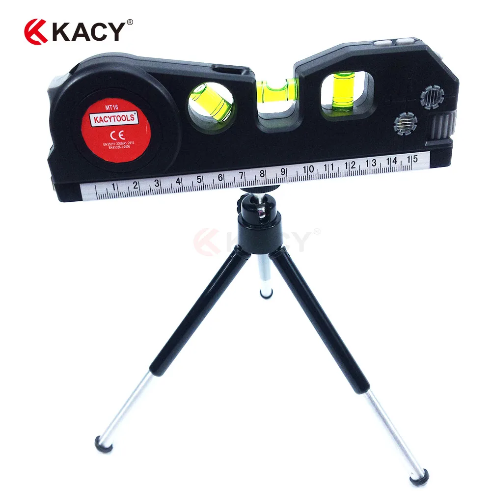 

kacytools MT16 4 in 1 multi-function portable 2lines 1 dot cross smart pro Laser level with 3m measuring tape and mini tripod