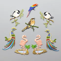 1 Piece Parrot Flamingos Patch Clothes Decorative Patch DIY Accessories Cute Iron On Applique