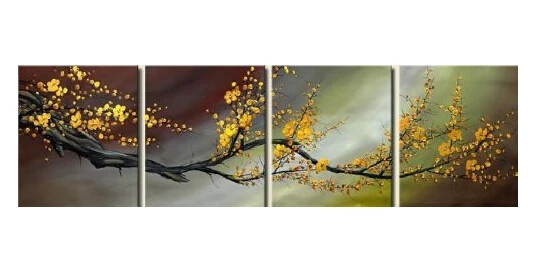 

Art Plum Blossom Canvas Modern 100% Hand-painted Modern Abstract Flower Oil Paintings On Canvas for Home Decorations Art Work