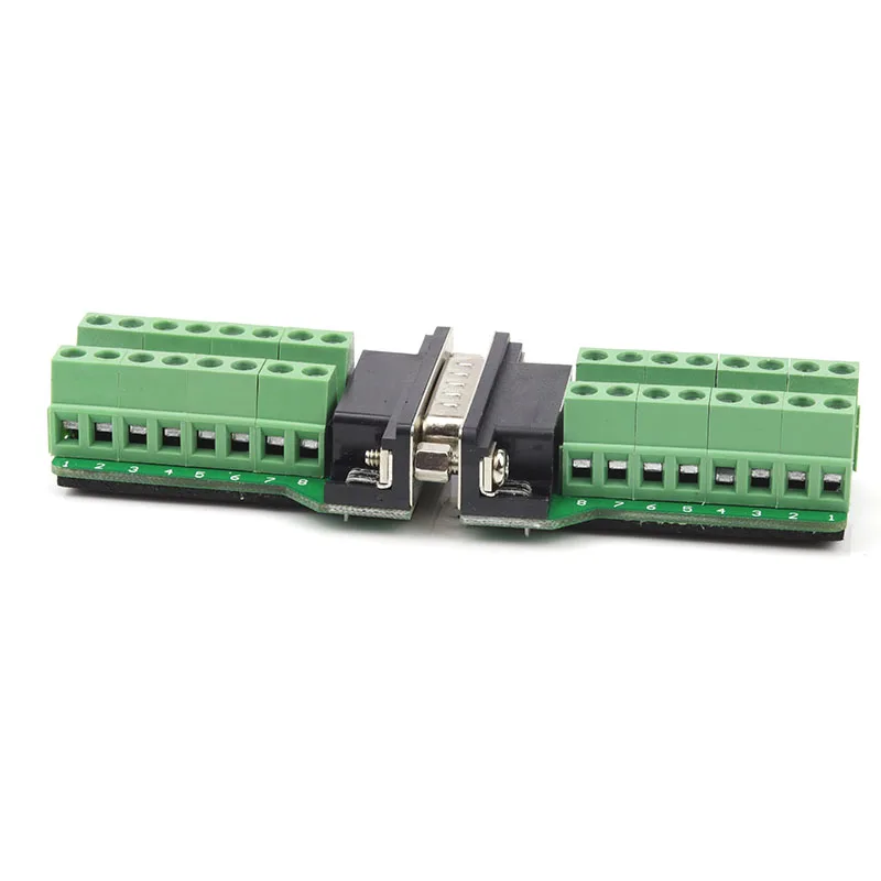 DB15 Connectors D-SUB15 Male 2 Row 15 Pin Plug Breakout Terminals Board Connector Nut Type DB15 female No welding connector DIY