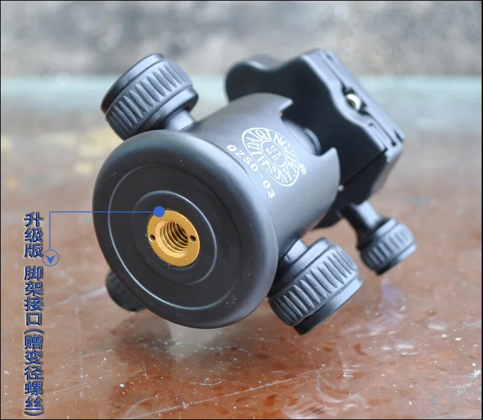 Q03 – trépied de caméra professionnel, têtes de boule à 360 degrés avec plaque à dégagement rapide, vis 1/4 ", écrou de vis 3/8"