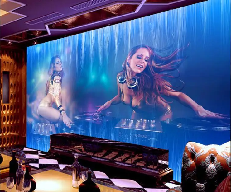 KTV photo wallpaper 3d papel de parede listrado  vinyl Bar Wallpapers Wall Decor