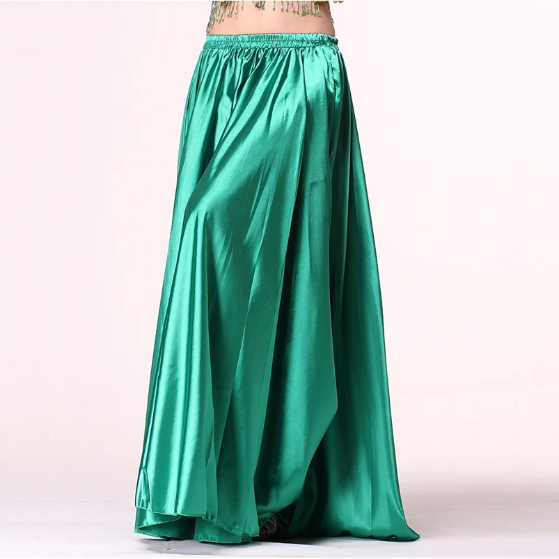 Cheap 16 Colors Professional Women Belly Dancing Clothes Full Circle Skirts Flamenco Skirts Plus Size Satin Belly Dance Skirt