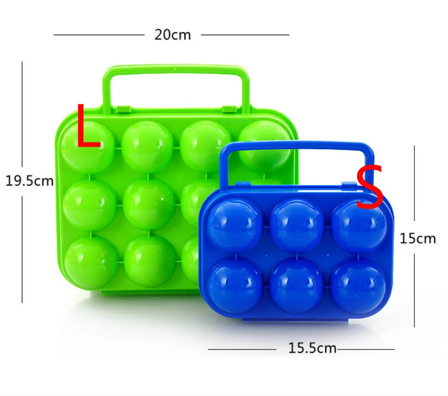 Portable Plastic 6/12 Eggs Storage Box Crisper Outdoor picnic portable plastic Egg box Case Folding Basket Portable Carry