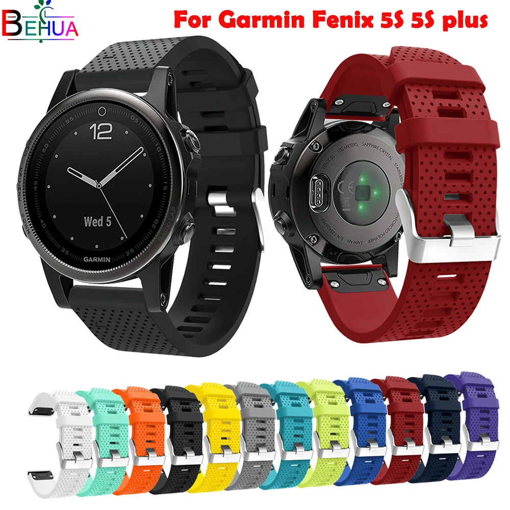 20mm Sport Watchband For Garmin Fenix 5S 5Splus 6S 7S Smartwatch Replacement Quick Release Silicone Strap WristStrap Accessories