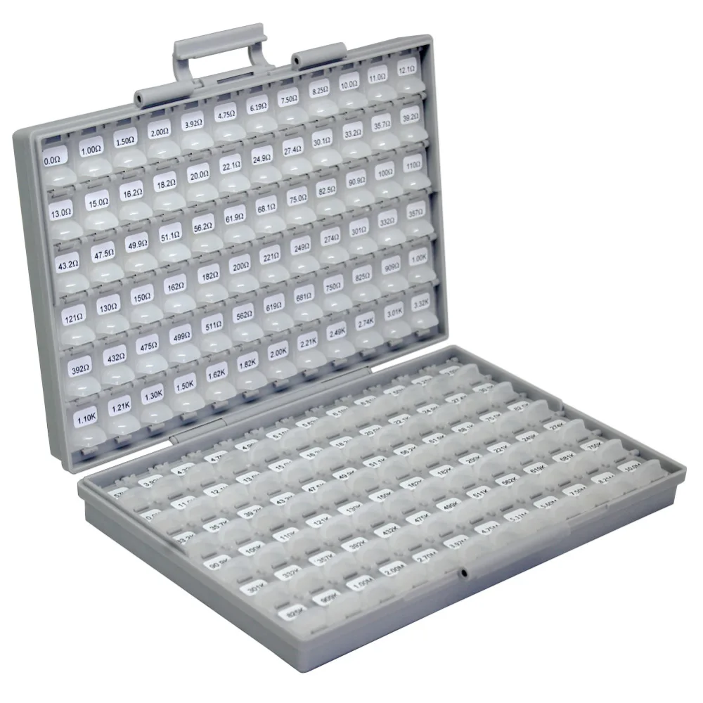 AideTek SMD 0201 RoHS 1% 144 значение x 100 шт набор резисторов Ассорти распределенный в коробке-все Органайзер R02E24100