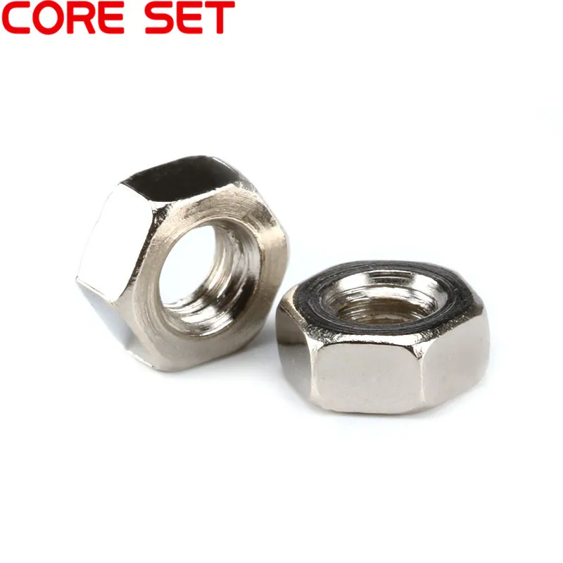 100pcs/lot Metric thread DIN934 M2 M3 M4 Steel Hex Nuts