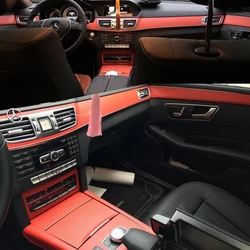 For Mercedes E Class W212  Interior Central Control Panel Door Handle 5DCarbon Fiber Stickers Decals Car styling Accessorie