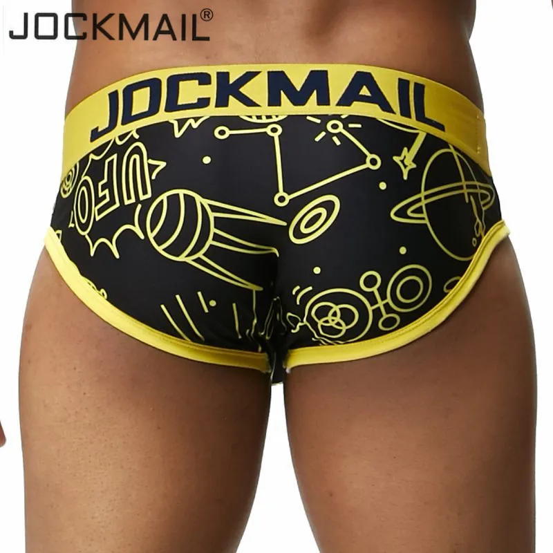 JOCKMAIL Brand Sexy Mens Underwear briefs Cuecas ufo Cartoon printed Gay Underwear calzoncillos hombre slips Male Panties hot