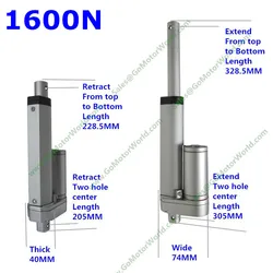 12V 24V 100mm adjustable stroke 1600N 160KG load 160mm/s speed industry linear actuator manufacturer LA10