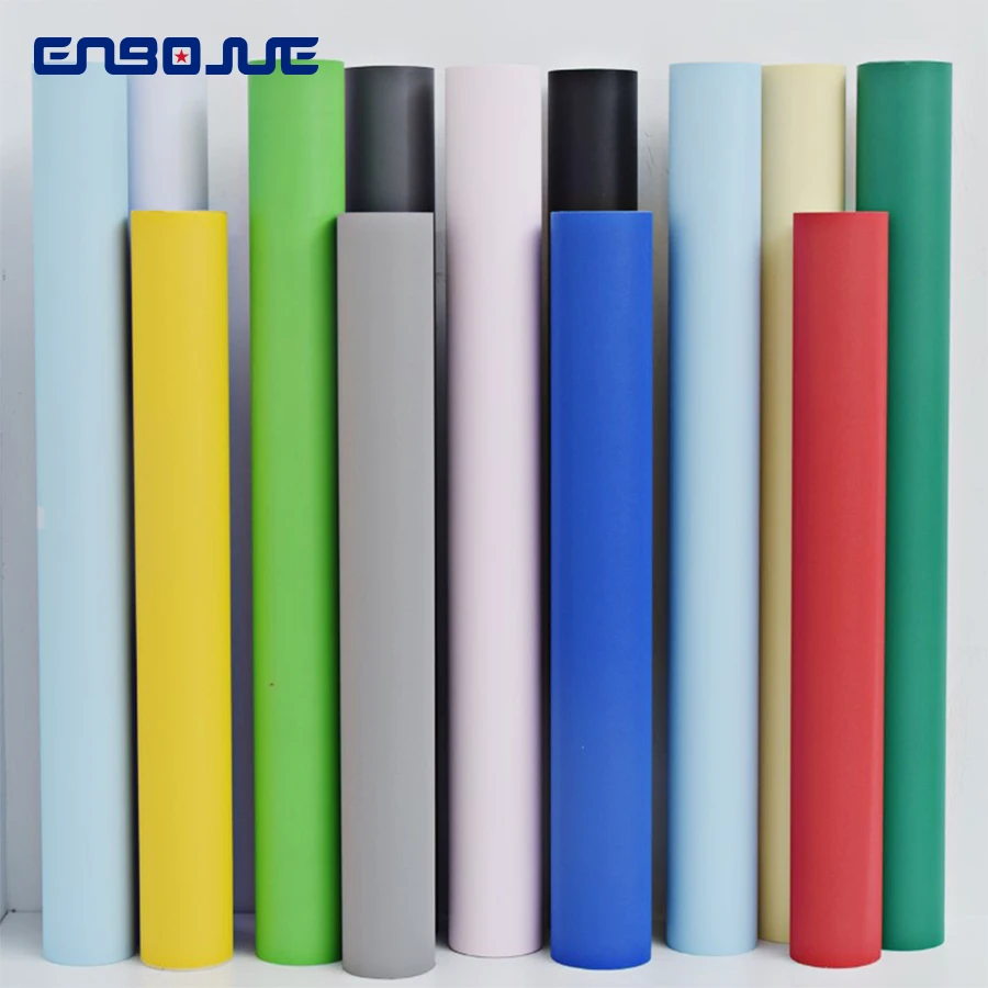 PVC Matte Wallpaper Self-Adhesive Waterproof Moistureproof Solid Color Dormitory Home Warm Bedroom Sofa Background Wall Paper