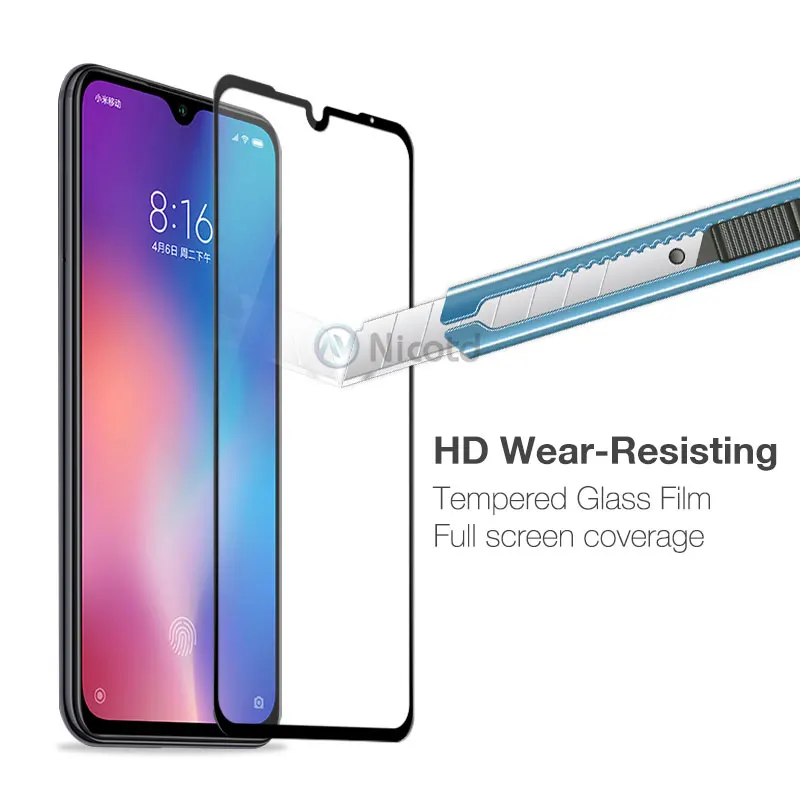 Tempered Glass For Xiaomi Mi 9 Mi8 SE 8lite 9H Screen Protector For Xiomi A3 A2 lite REDMI Note 7 8 Full Glass Film Pocophone F1
