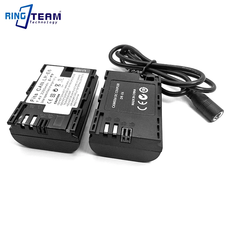 2x LP-E6 DR-E6 Batterie DC Couremplaçant pour IL Caméra EOS 5D Mark IV III II 5wiches 5D3 5D4 5DS 5DSR 6D 7D Mark II 6wiches 7wiches 60D 70D 80D