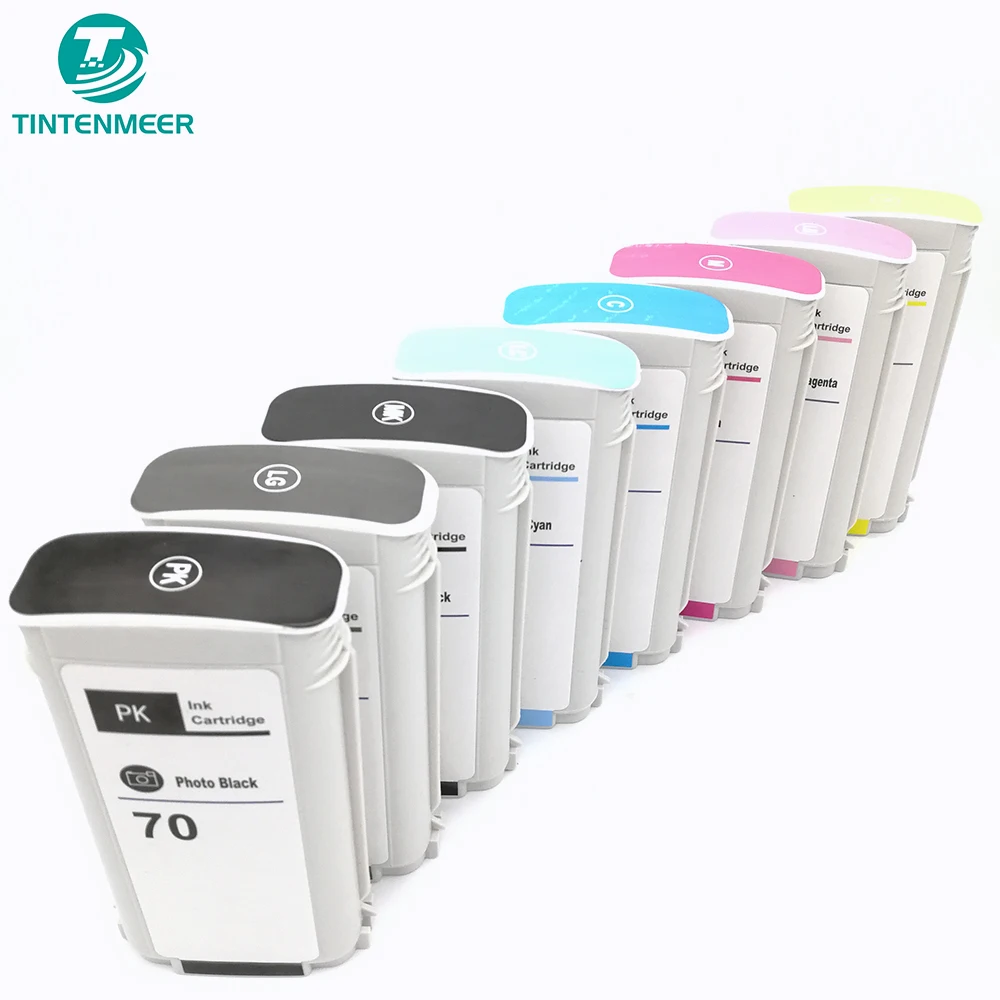 Tintenmeer Remanufactured 8 Color Set Replacement Ink Cartridge 70 Compatible For Hp Z2100 Z3100 Z3200 Z5200 Z5400 Printer 130ml