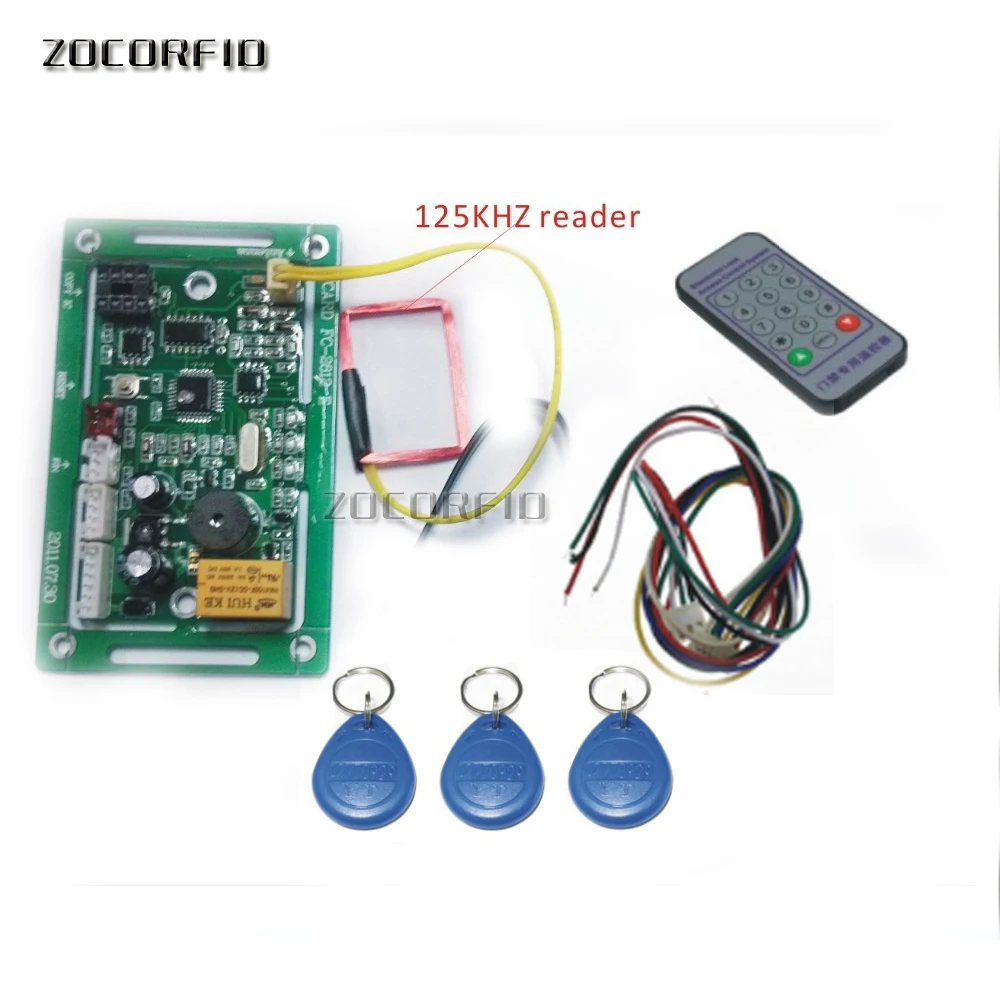 125KHZ RIFD embedded entrance guard controller, access control board, remote  registered users+10pcs ID card