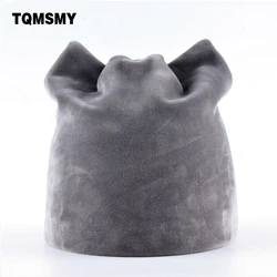 TQMSMY Lovely Autumn girls beanie Flannel winter hats for women beanies Soft Russia Skullies Ladies Cat bone gorros casual Cap