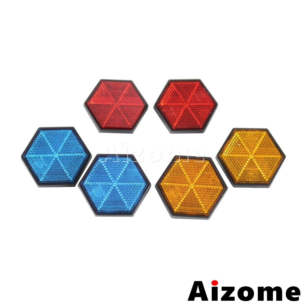 2x Yellow Reflector White Blue Red Reflectors For Motorcycle Truck ATV Dirt Bike Car Reflectors Safety Warning