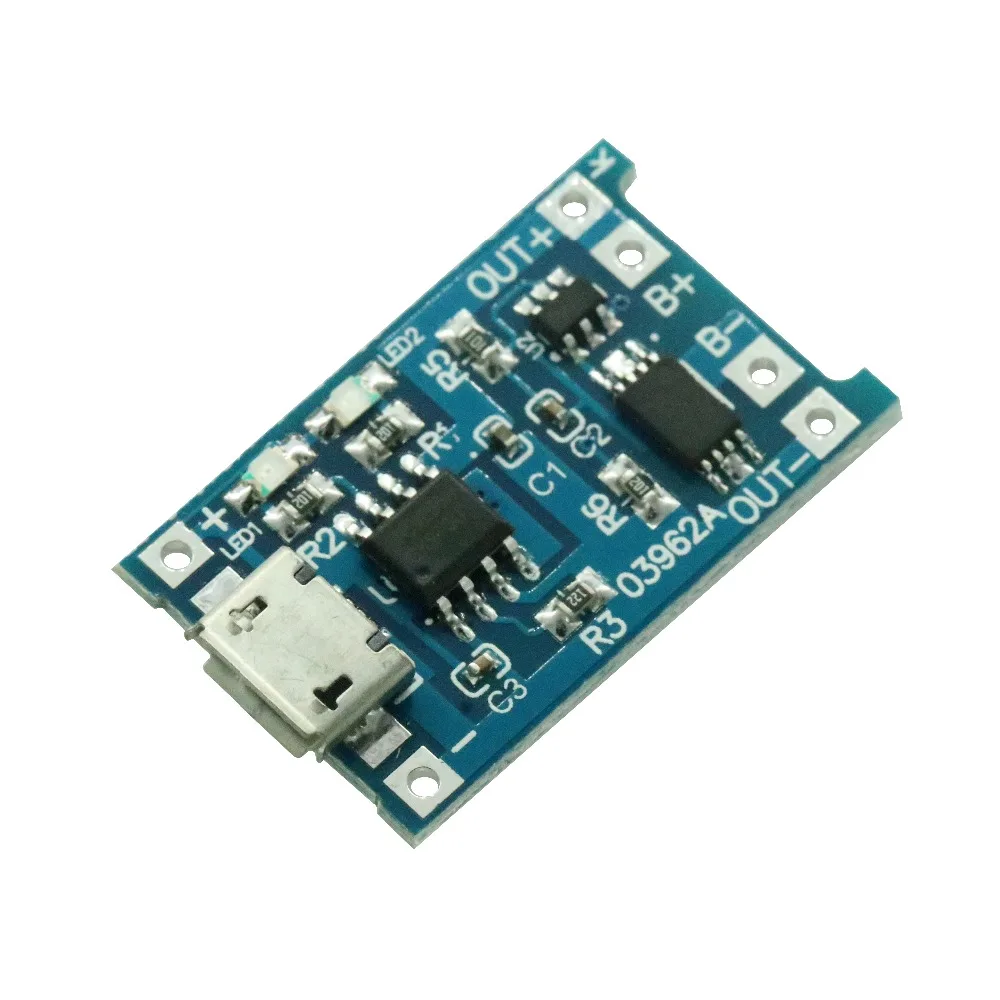 Automatic Protection! 2PCS Micro USB 5V 1A 18650 TP4056 Lithium Battery Charger Module Charging Board With Dual Functions