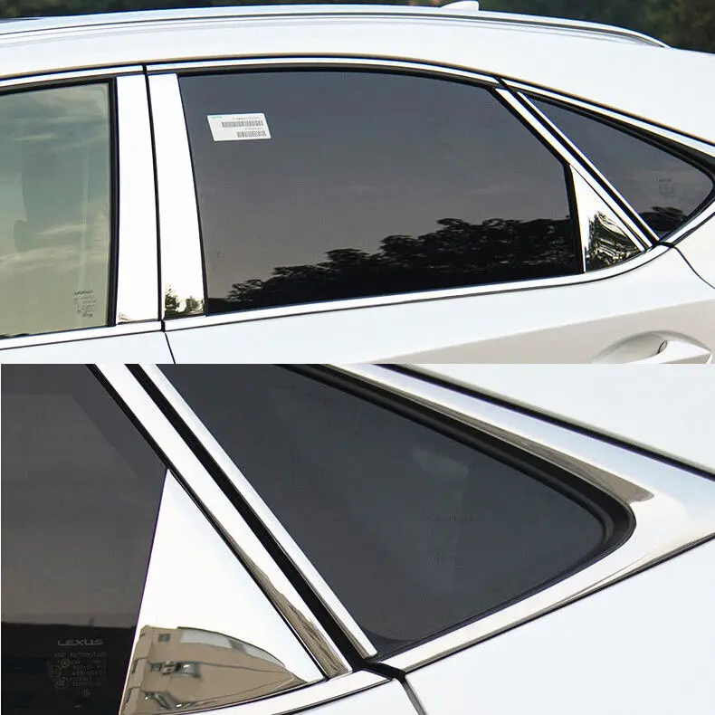 8pcs SUS304 Stainless Steel Window Pillar Garnish Trim Car  Styling Cover Accessories For Lexus NX300H NX200T 2014-2018