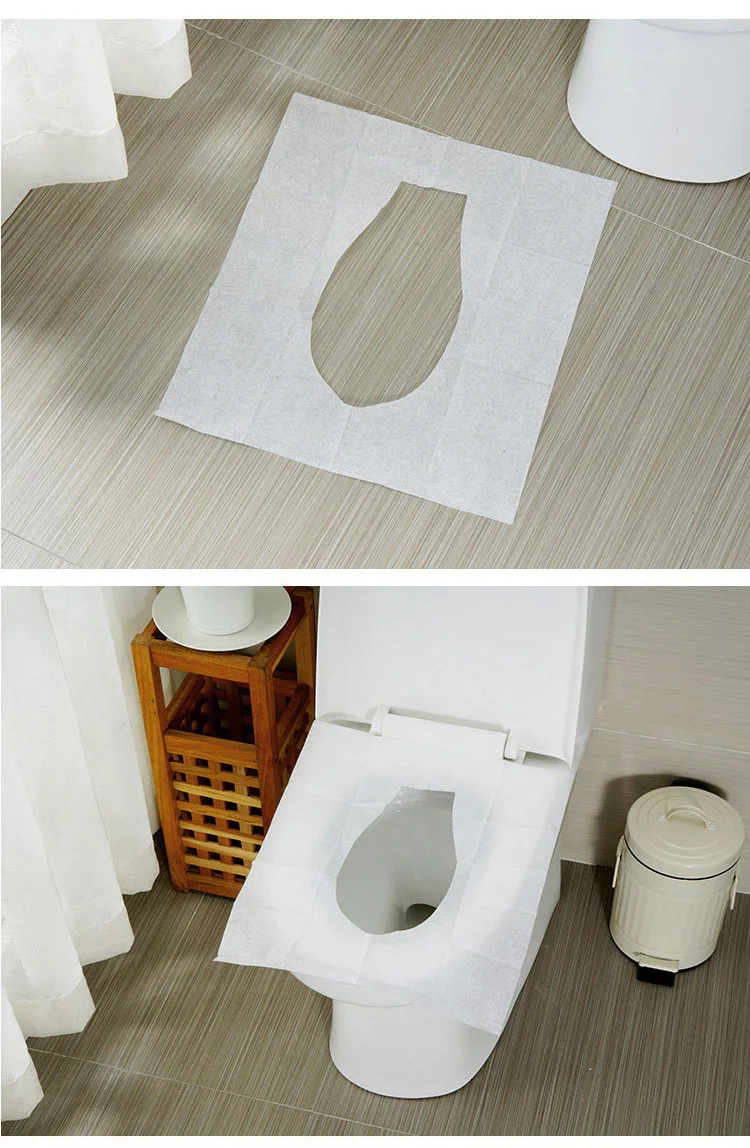 5packs 50pcs/lot Disposable Toilet Seat Cover 100% Waterproof Safety Travel/Camping Bathroom Accessiories Mat Portable