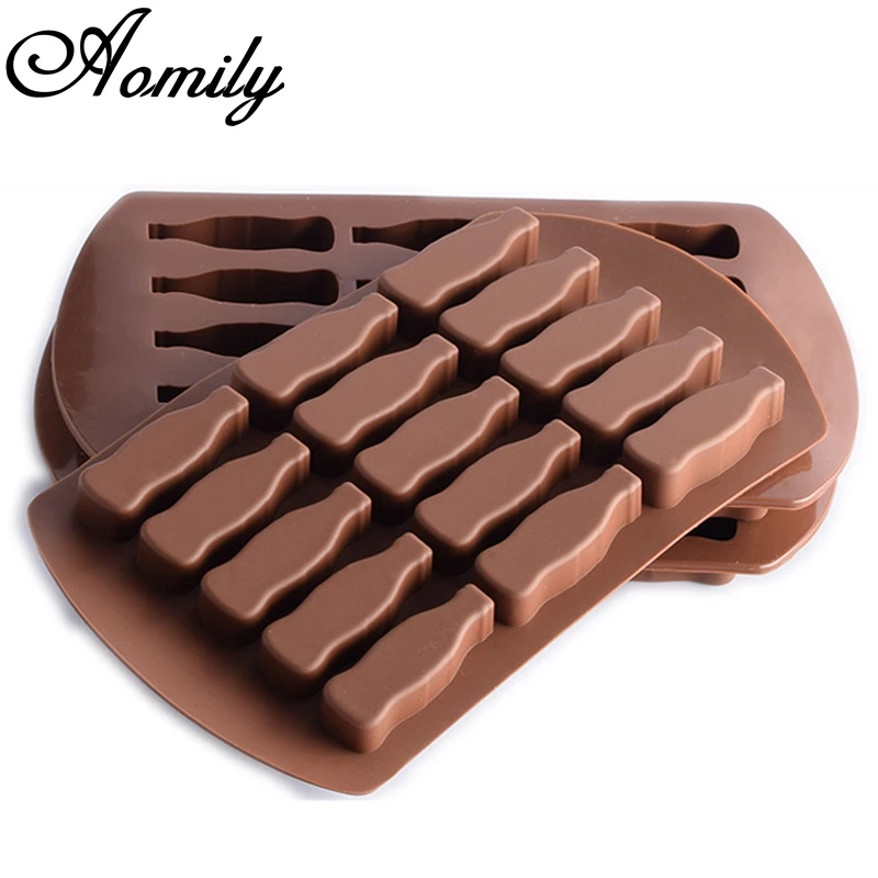 Aomily Cute Bottle Shaped Silicone Soap Candy Fondant Chocolate Ice lattice Mould Silicone Chocolate Cookies Cake Funny Mold