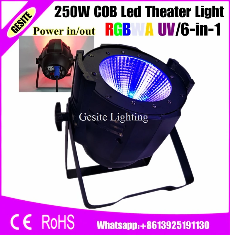 4pcs/lot Hot sell 200W CW+WW 2in1 COB LED/ 250W RGBAUV 6 IN 1 par light with barndoor