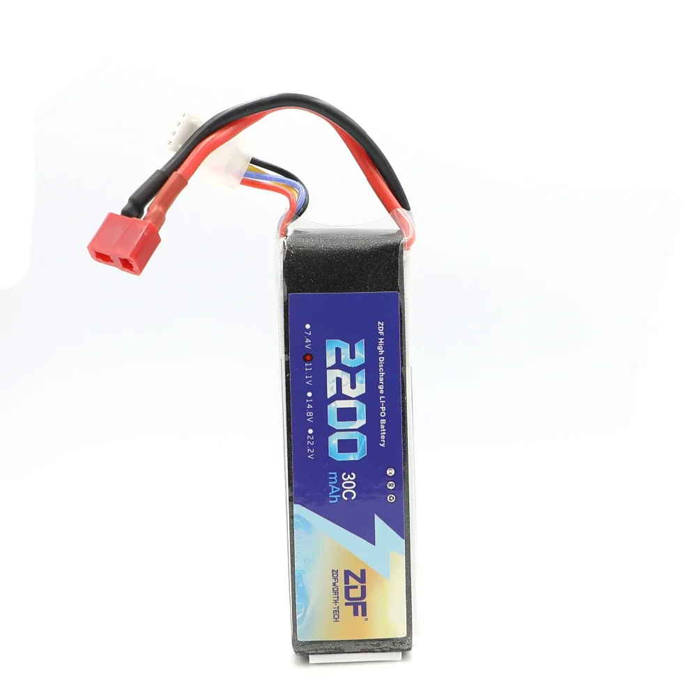 ZDF Lipo Battery 11.1V 2200mAh 30C for RC Trex 450 Fixed-wing Helicopter Quadcopter Airplane Car Lipo 3s Bateria