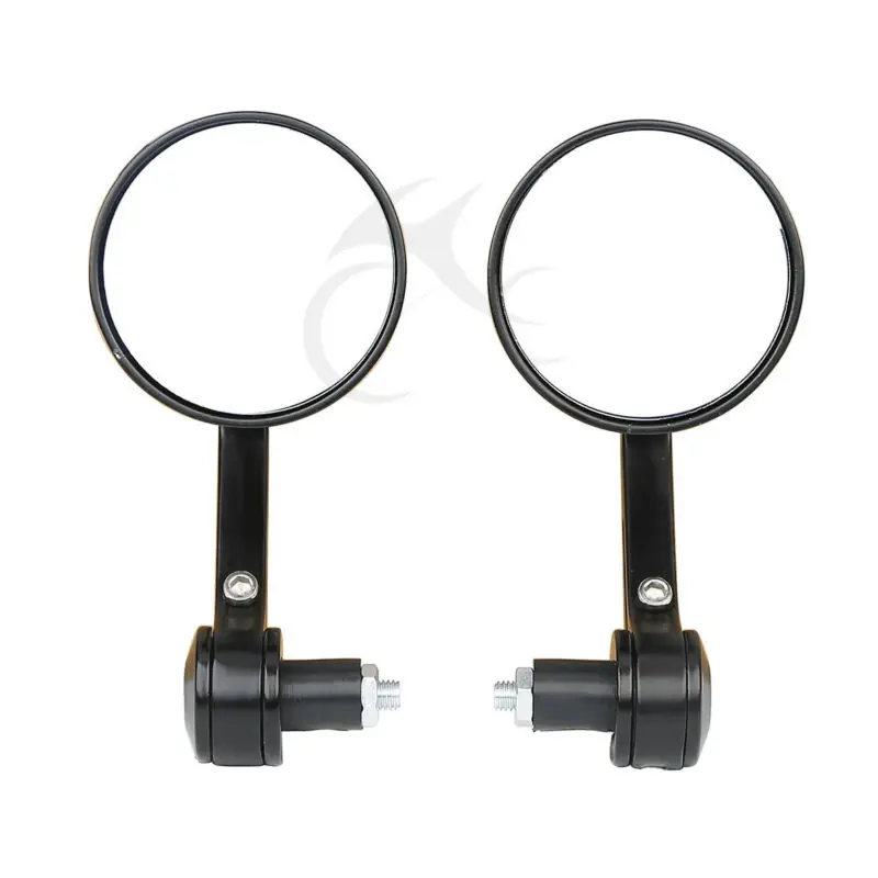 

CNC Black 7/8" Handle Bar End Rear View Round Mirrors For Kawasaki Suzuki Honda Motorcycle Accessories